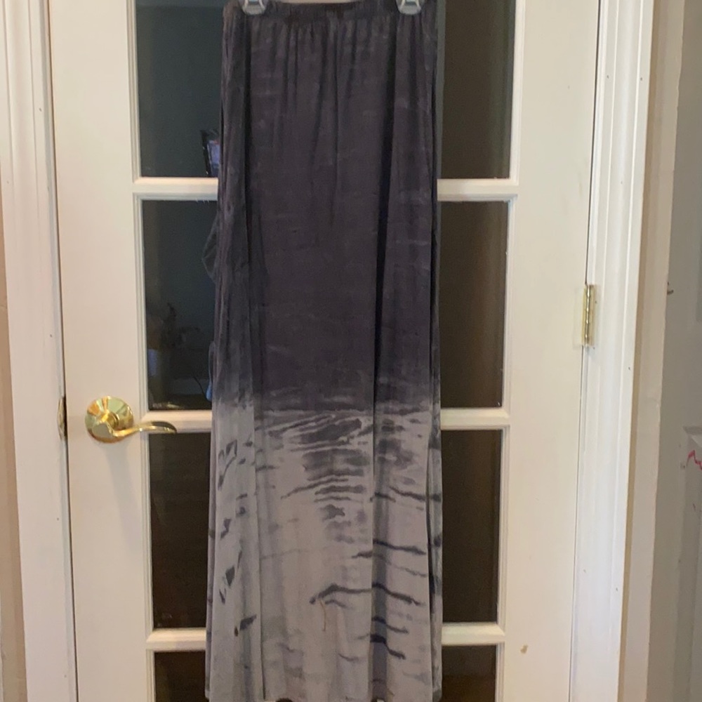 Tie-dyed ombré maxi skirt
